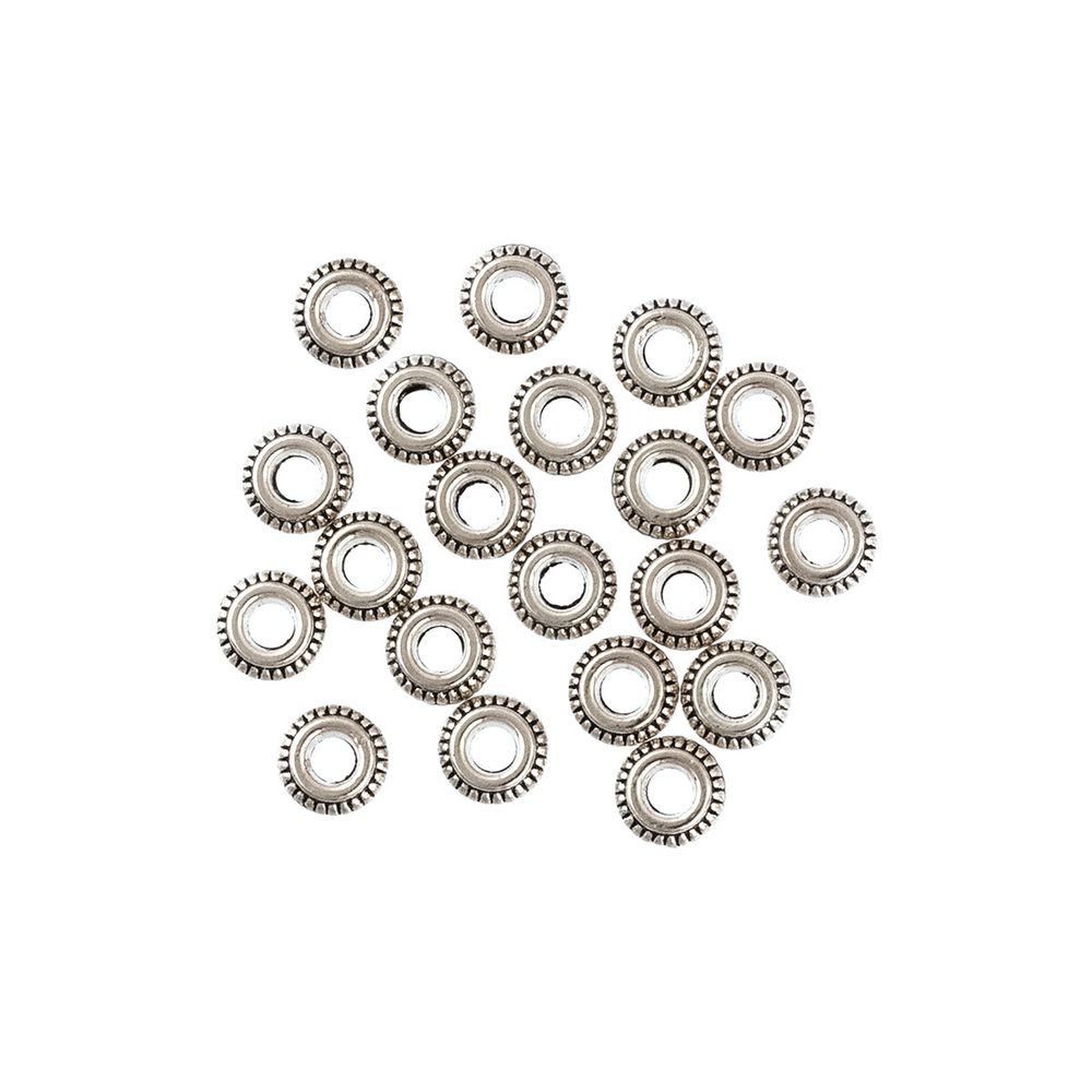 Рондели 7 мм, 20 шт, 01 под античное серебро, Zlatka MRR-01