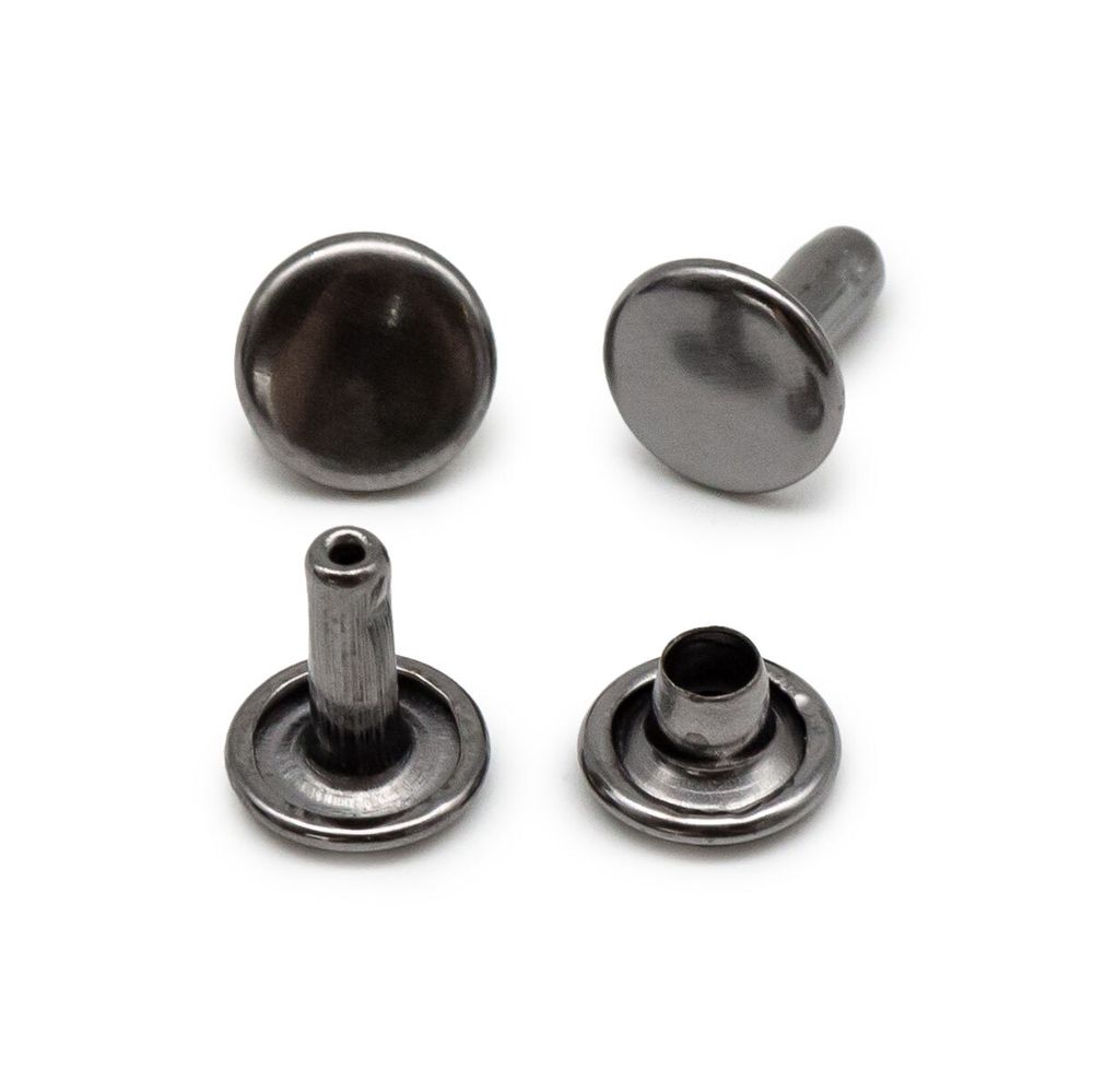 Хольнитены двухсторонние ⌀7 мм, h=6-7 мм, сталь, New Star №33, цв.чер.никель, ≈100 шт