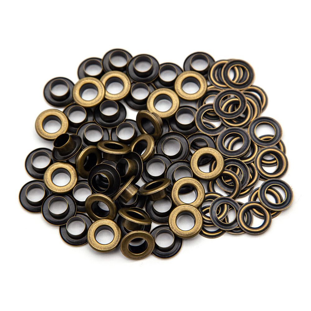 Люверсы металл ⌀_8.0 мм (внутр.), латунь, цв.латунь плоский, 50 шт, BIG