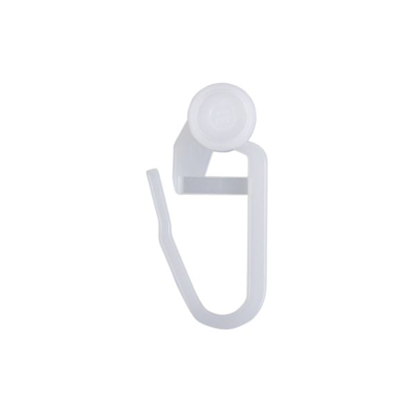 Крючки шторные для карниза 26 мм, ⌀7 мм, с замком и с крутящимся роликом малый, 100 шт, белый, Gamma