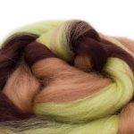 Шерсть для валяния полутонкая 100%, мультиколор, 100г, 1556 мультиколор, липа/шоколадля кофе