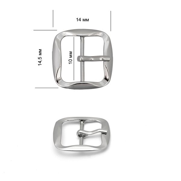Пряжка ременная металл 10 мм (внешн. 14х14.5 мм), 20 шт, TBY.1667, цв. никель