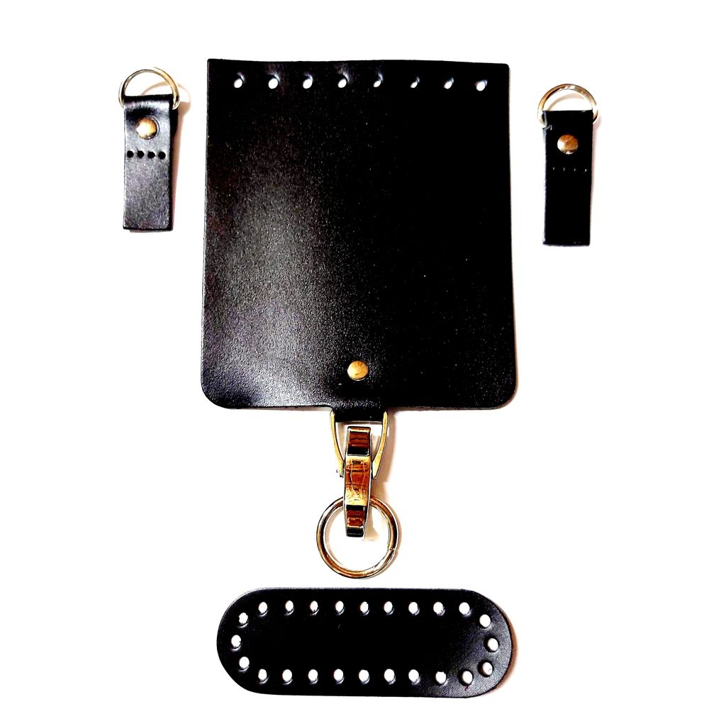 Набор для мини-сумки цв. черный (нат. кожа) /TOS/