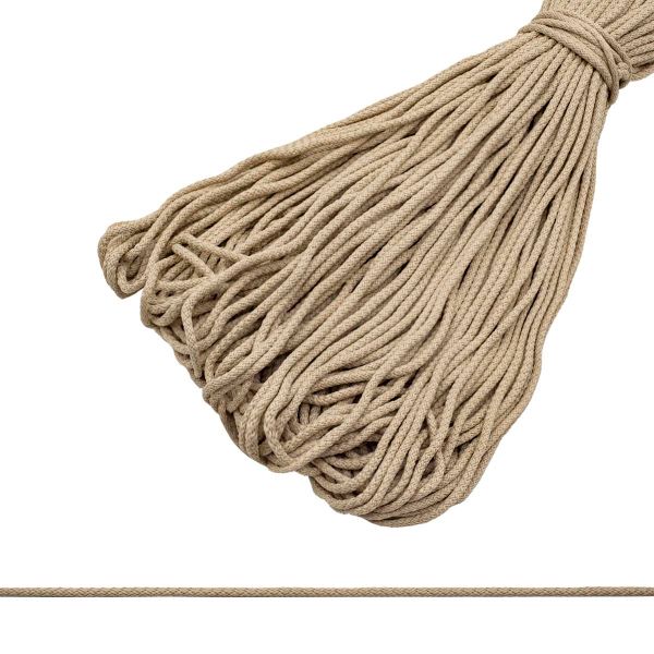 Шнур плетеный ⌀4.0-5.0 мм / 100 метров, 068 св.бежевый