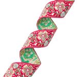 Лента (тесьма) жаккардовая 32.0 мм / 25±1 метров, с метанитом рис. 9565 Яблоневый цвет (1 красный) С3104Г17