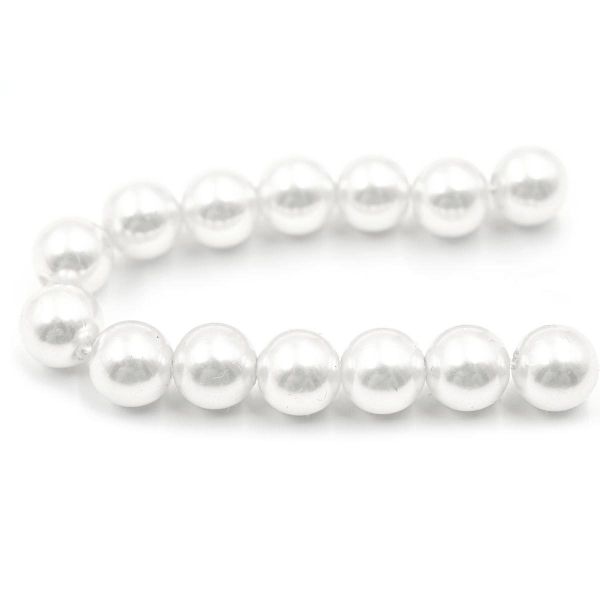 Бусины пластик (жемчуг) ⌀10 мм, 25 г, Astra&Craft, 001 NL белый