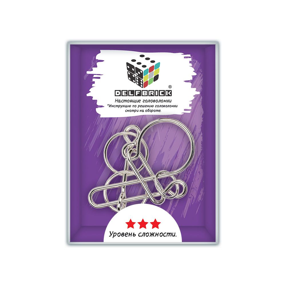 Головоломка металлическая, 1 шт, Р-узел 6 элементов, Delfbrick DLM-45