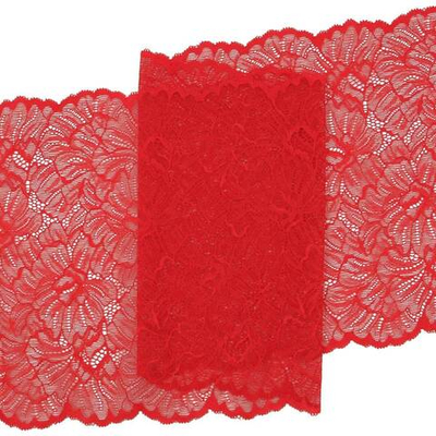 Кружево бельевое эластичное 240 мм / 13.72 м, цв. C820 красный