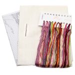 Набор для вышивания нитками Lanarte, Фуксия в акварели 49х39см