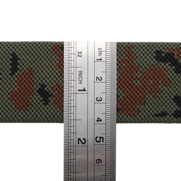 Резинка для подтяжек (помочная) 40.0 мм / 25 метров, Камуфляж, 158 оливк./коричн./черный