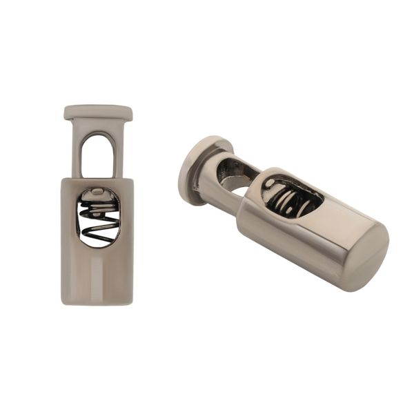 Фиксатор (зажим) для шнура металл 20х8 мм, ⌀3.5 мм, металл (чер.никель), 20 шт