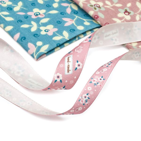 Ткань для рукоделия в наборе Цветы-24 Ткань для рукоделия с лентой (2 шт. 24*2 шт757:х/б 48*50см*1м+1м), роз./зел, 29299