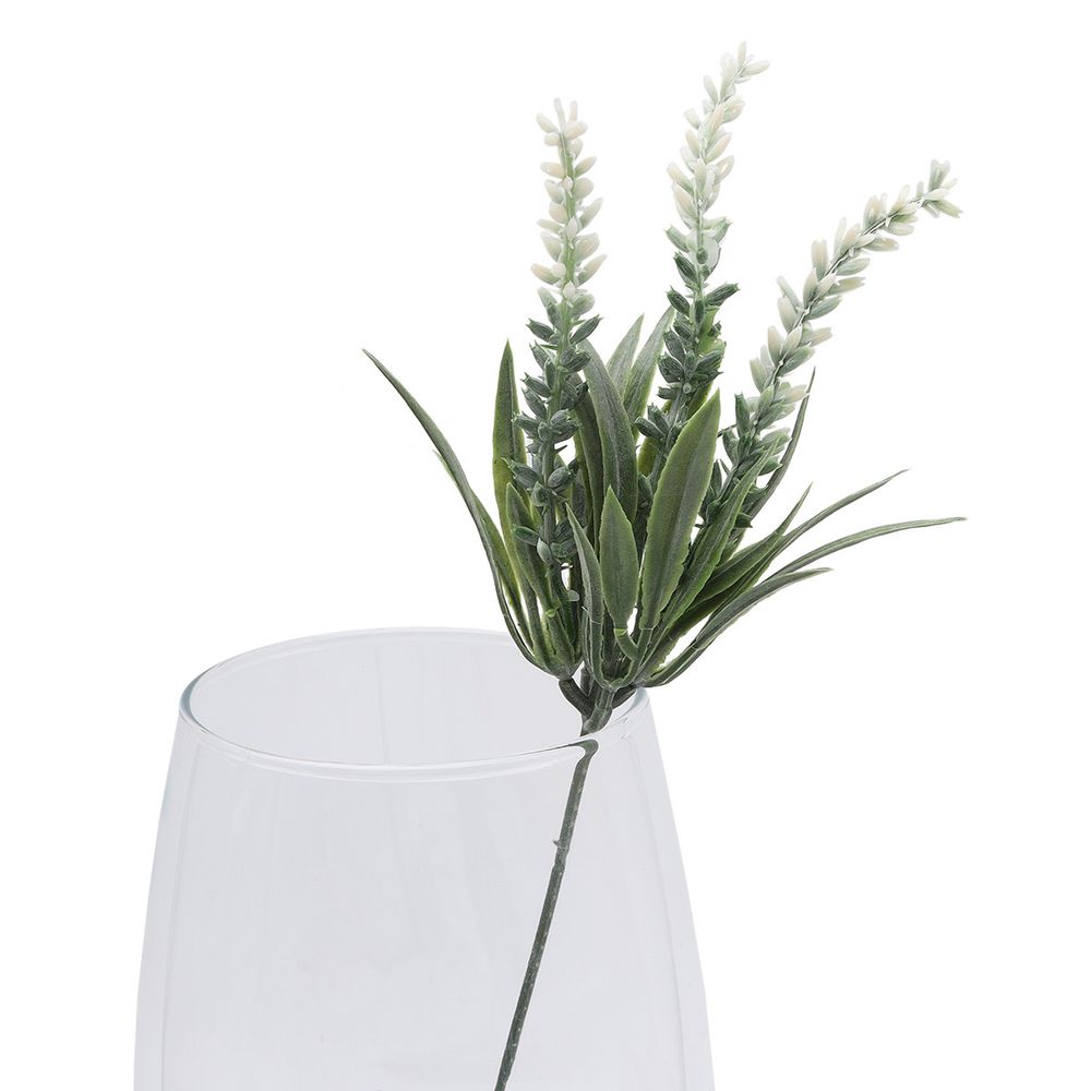 Веточка для декора пластик, 20см, белая, 24639-1