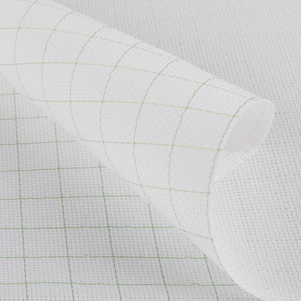 Канва Aida 14 ct, 150 см / 10 метров, белый в клетку, Gamma K04R