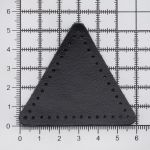 Заплатки пришивные из кожи, треугольник равносторонний 6см с перфорацией, 2 шт, 100% кожа, 01 черный, 9116