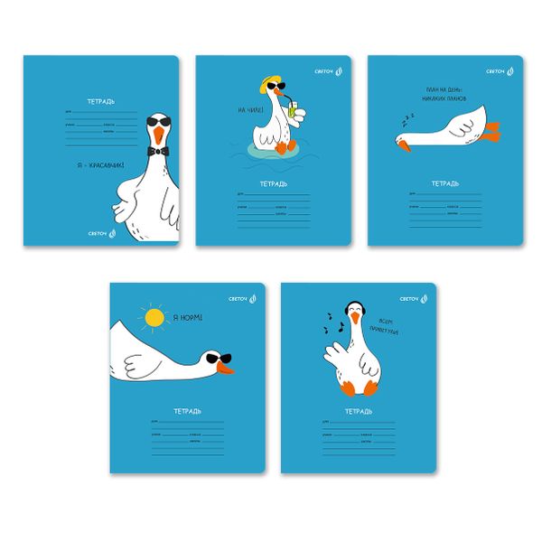 Тетрадь ученическая школьная, выборочный лак, A5+ 18 л. на скобе 65 г/м², белизна 100 %, 20 шт, клетка, 01133 Красавчик, Светоч Т86