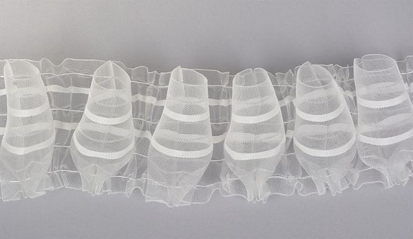 Лента (тесьма) шторная: сборка рюмочная (1:2.5) 100 мм / 50 метров, П-090М цв.прозрачный