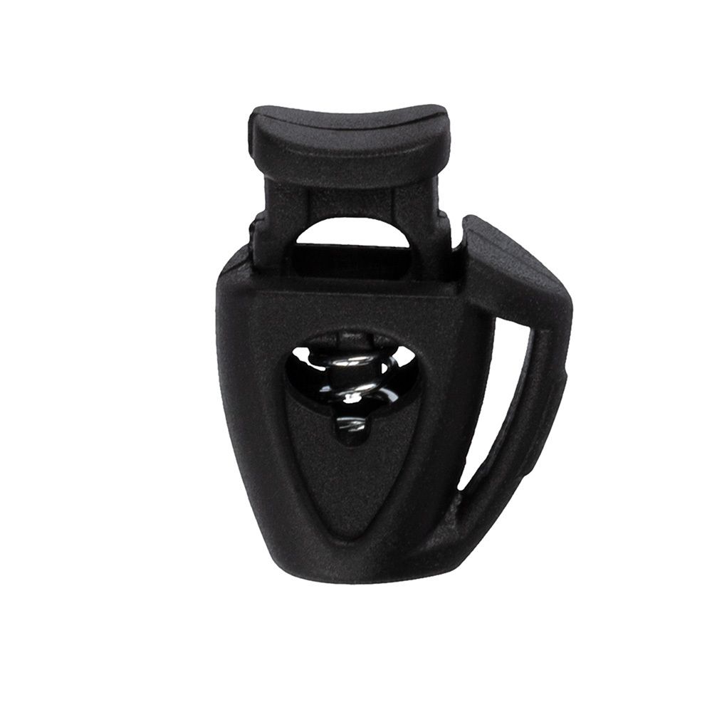 Фиксатор (зажим) для шнура пластик 1 отв., ⌀3.0 мм, 24 шт, №01 черный, Micron A 8838