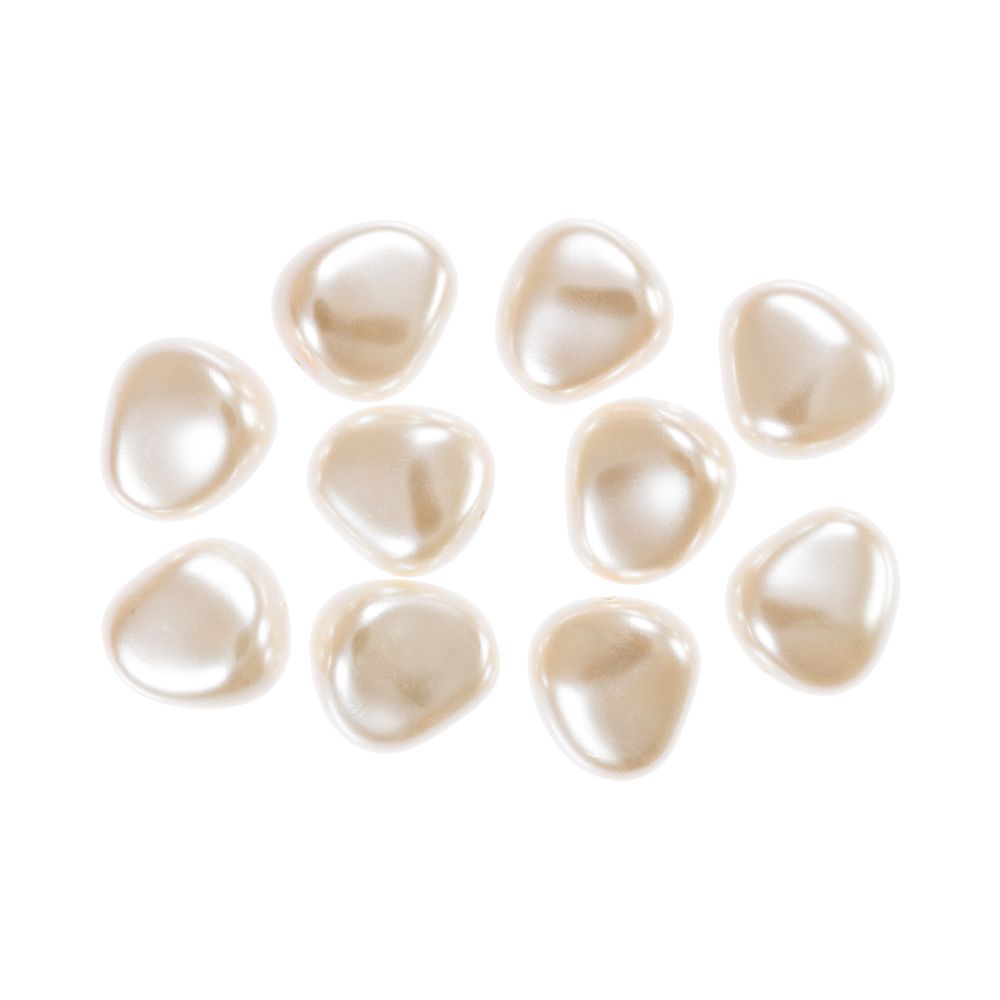 Бусины стекло под жемчуг 11х9.5 мм, фигурная, 10 шт, бл. молочный (lt.cream Rose), Preciosa 131-50-021