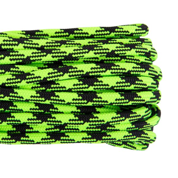 Шнур паракорд с сердечником ⌀4.0 мм, 10 м,±0.5 м, 44 неон черный/зеленый, Blitz KMF-7