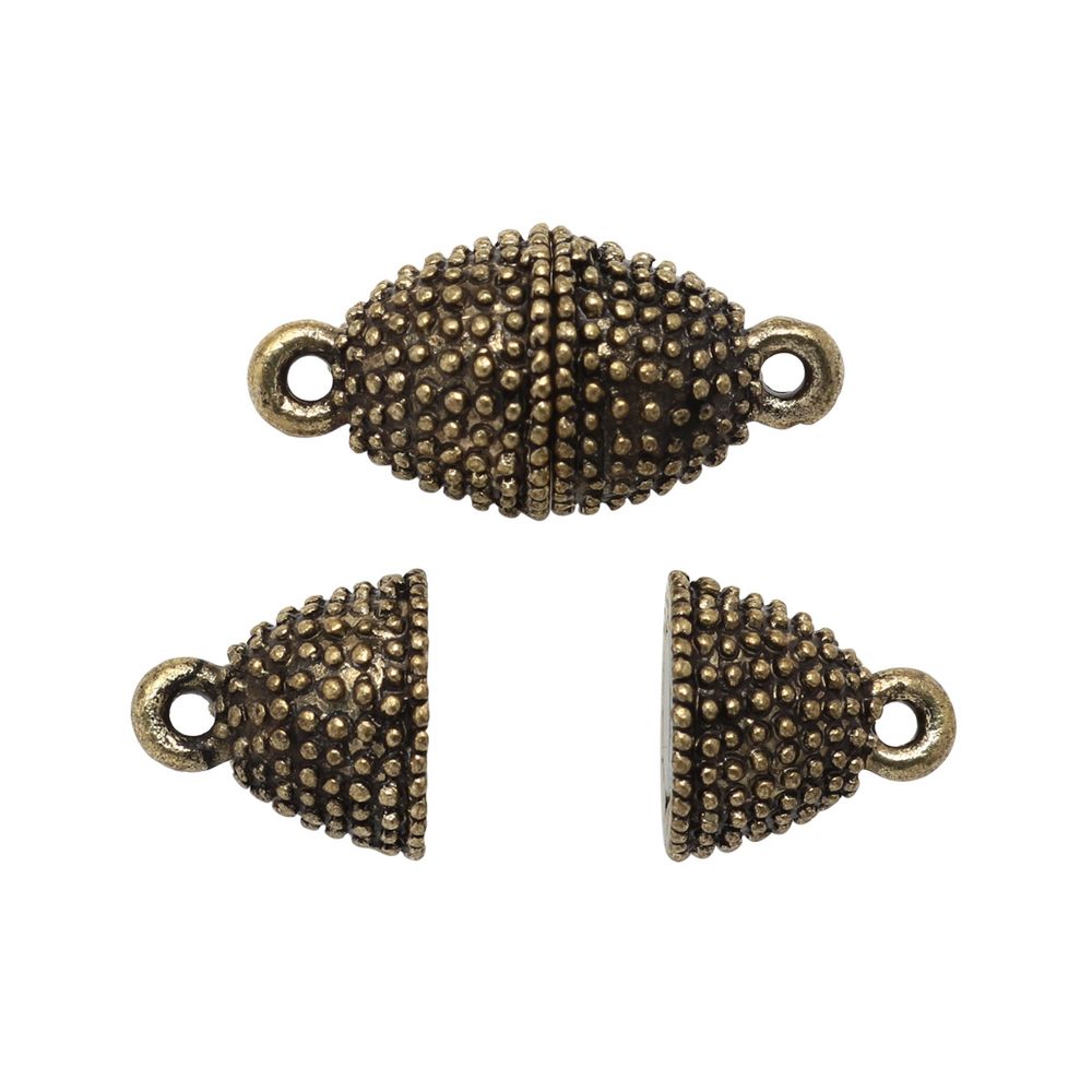 Замок магнитный декоративный 10х15 мм, 2 шт в упак, Астра, Латунь