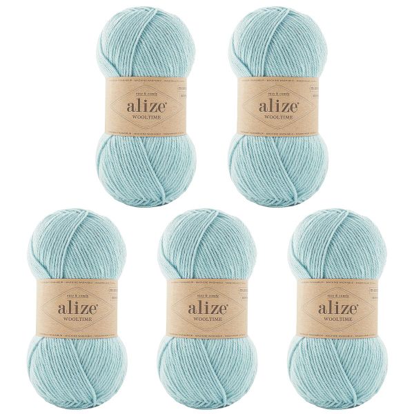 Пряжа Alize (Ализе) Wooltime / уп.5 мот. по 100 г, 200 м, 522 мята