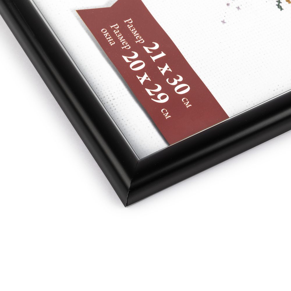 Рамка для картины (фото) пластик с оргстеклом 21х30 см, черный, Gamma ПРК-19