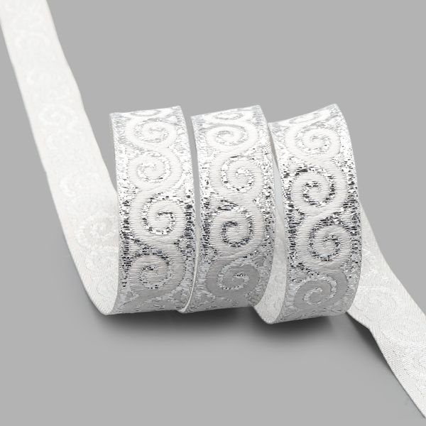 Тесьма металлизированная Спираль 16мм / 10м (серебро), 16061