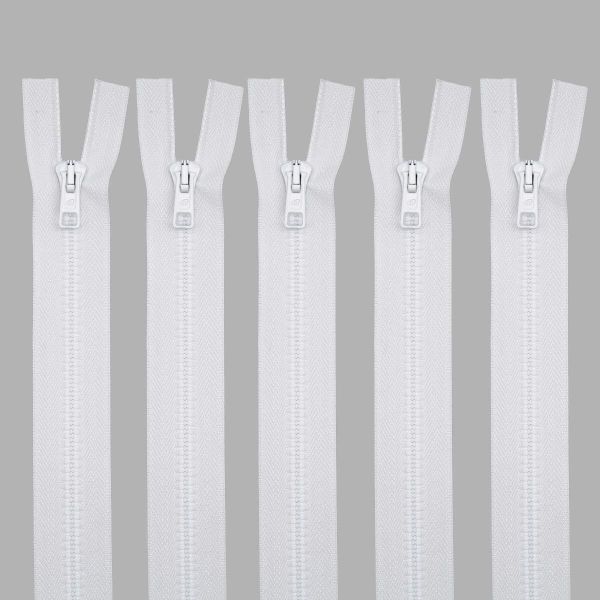 Молния трактор Arta Т6 (6 мм) 2 зам., разъем., 100 см, цв. 001 белый, уп.5 шт