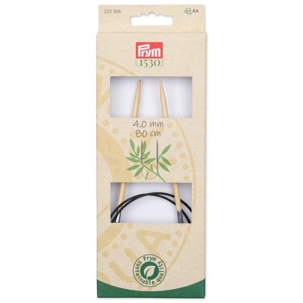 Спицы круговые Prym ⌀4,0 мм, 80 см, 1шт, бамбук