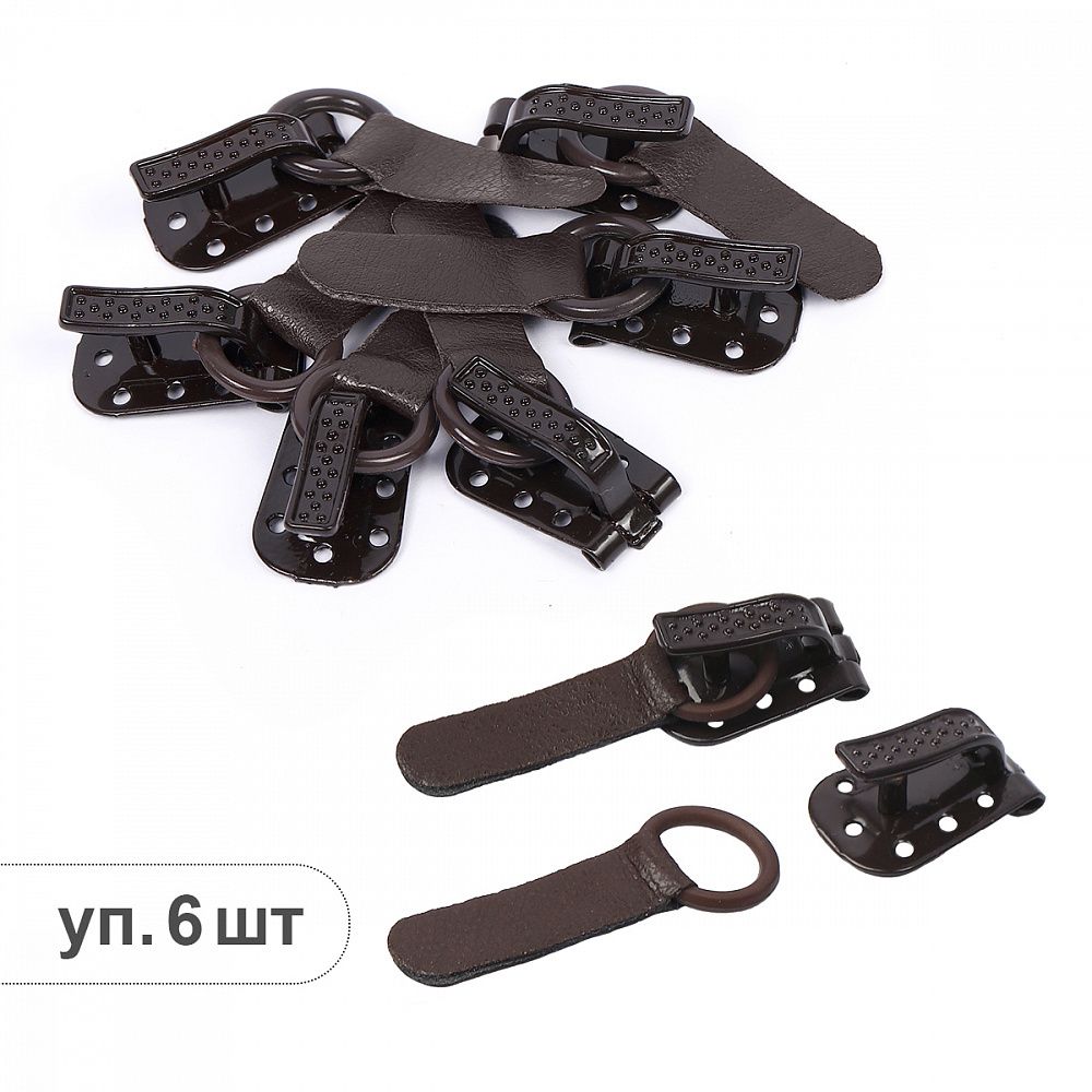 Крючок шубный TBY 50 мм, TBY-0122, цв. F304 коричневый темный уп. 6 шт