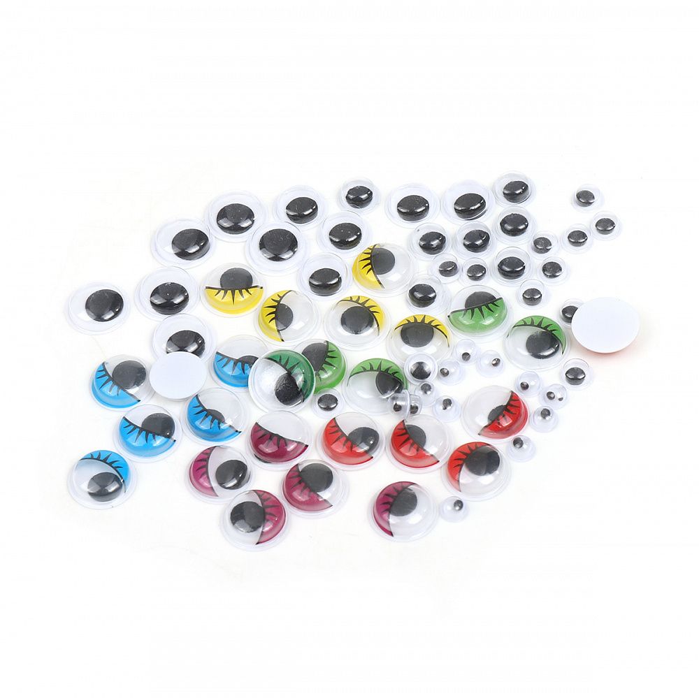 Глаза круглые бегающие 5-12 мм, цв.МИКС уп.280 шт