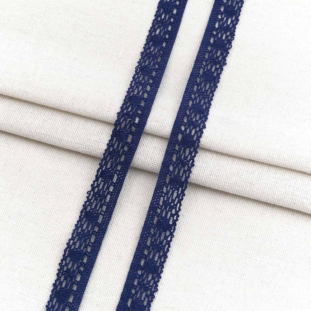 Тесьма отделочная 16 мм / 18.2 метра, А7173 хлопок, вязаная, синий, 21211