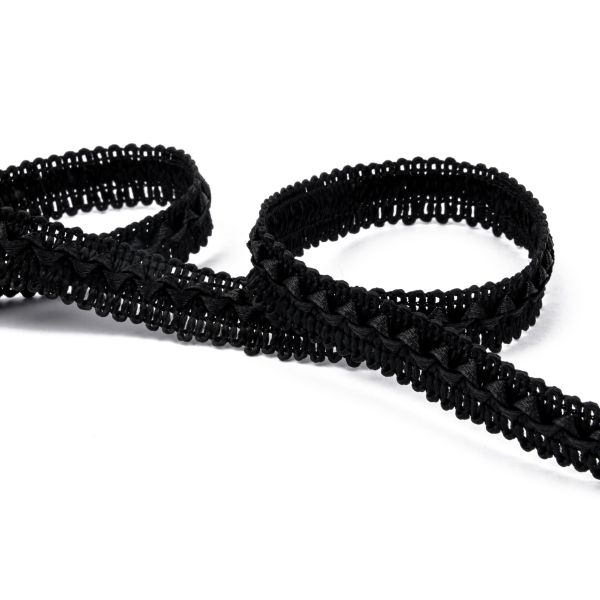 Тесьма декоративная Gamma Самбоса GSL-201 13 мм, 33 м, 039 черный