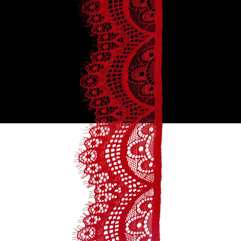 Кружево эластичное (стрейч) 60 мм / 3 метра, C820 красный