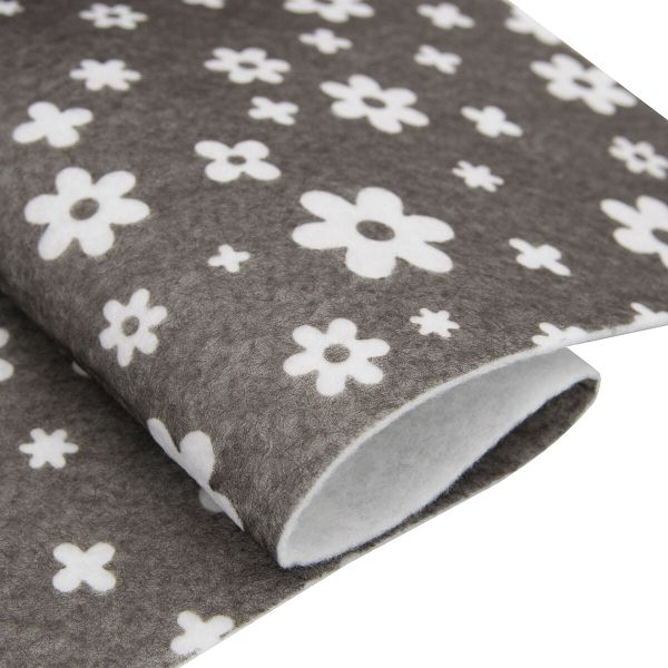 Фетр листовой мягкий с рисунком Цветочки, 1.0 мм, 170гр, 20х27см, 10 шт/упак, Astra&Craft (YF690/AF861 коричневый/шоколадно коричневый)