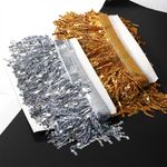 Бахрома отделочная 15.0 мм / 4.5 метра, с пайетками, TBY.11503, цв.серебро