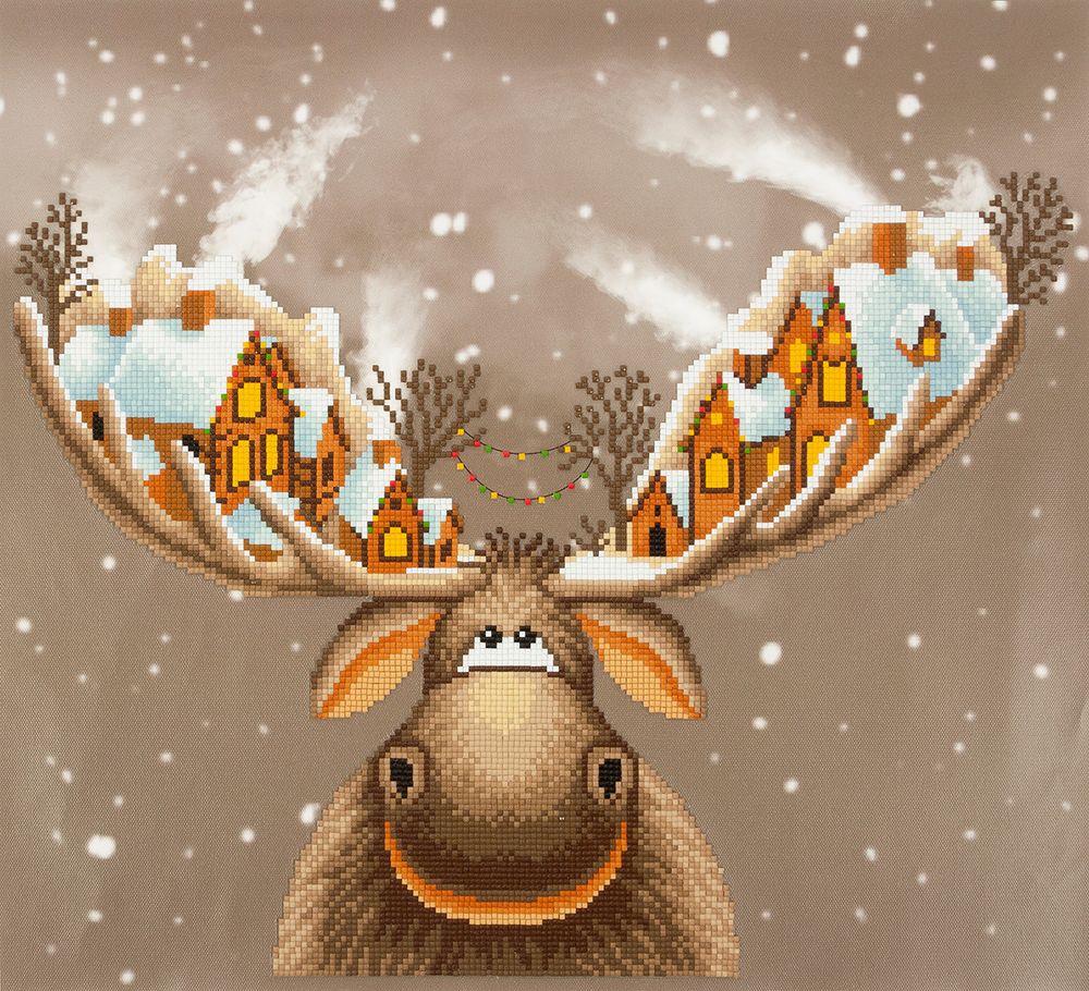 Алмазная (кристальная) мозаика Фрея, Волшебный лось, 45х40 см