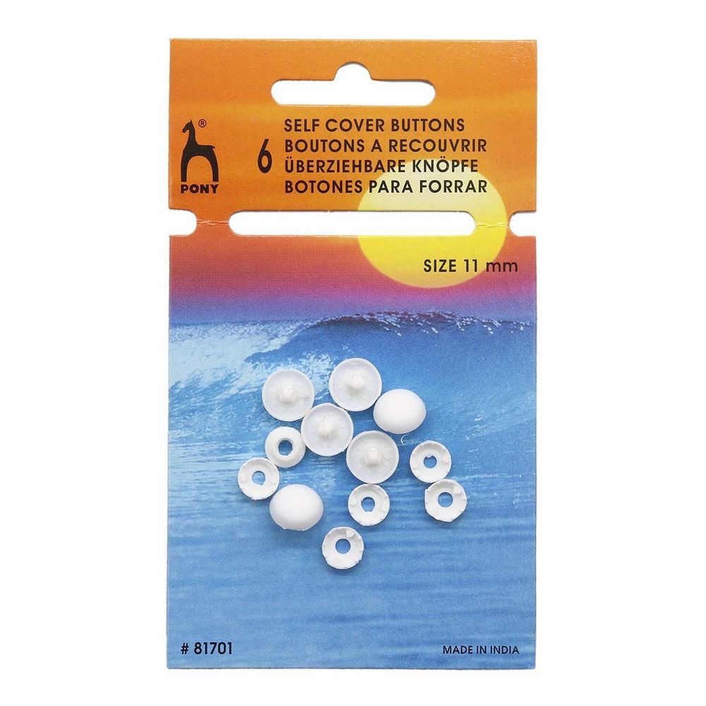 Пуговицы обтяжные ⌀11 мм, 6 шт, Pony
