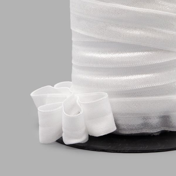 Резинка бельевая (окантовочная) блестящая 20.0 мм / 50 метров, белый