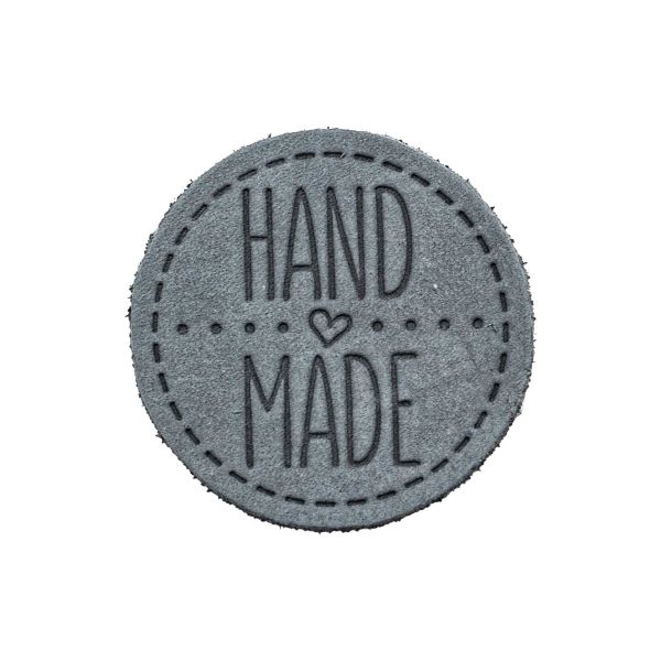 Термоаппликация из кожи Hand Made D4,5см, 100% кожа, 55 светло-серый