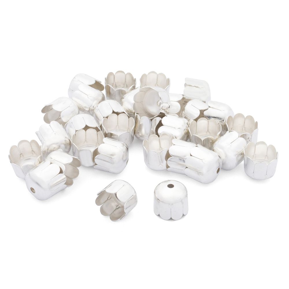 Шапочка декоративная FIN1242, 10х9мм, 30 шт/уп (серебро)