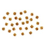 Хрустальные стразы в цапах круглые (золото) медовый 4х4мм, 29-30 шт/упак Astra&Craft, ЗЦ013НН44