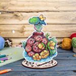 Набор для вышивания нитками МП Студия, на пластиковой канве Черепаха Тортилла 14х11см