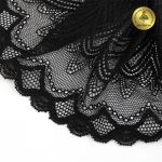 Кружево бельевое эластичное Kruzhevo 190 мм / 3 м, 6390, цв.02 черный /TOS/