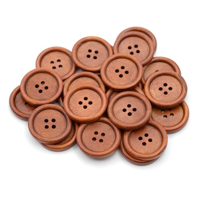 Пуговицы 4 прокола 48L (30мм), (Brown1 (коричневый1)), 24 шт