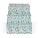 Набор подарочных коробок "3в1", 18.5х11.5х7 - 22.5х14.5х9 см, 01 Олени, Stilerra SBOX-R12-3