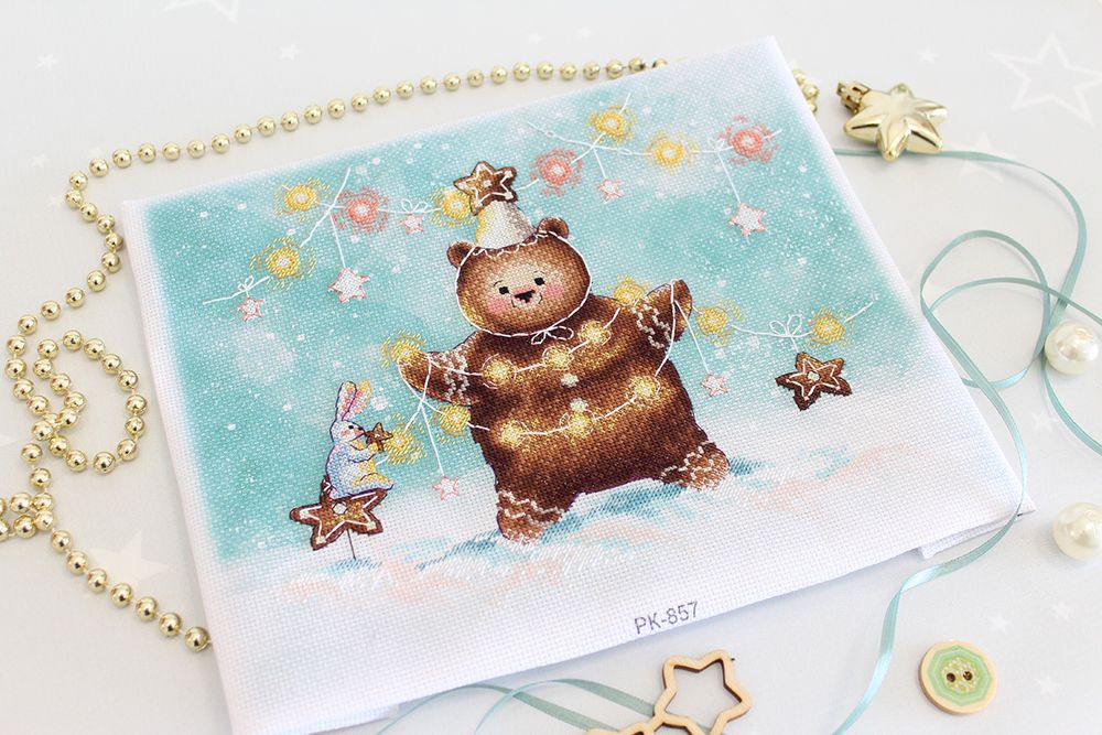 Набор для вышивания нитками МП Студия, Скоро Праздник, 20х25 см