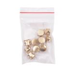 Фиксатор (зажим) для шнура металл 2 отв., 10.5х11.8 мм, ⌀3.7 мм, металл, Gold (золотой), MFR08, 10 шт