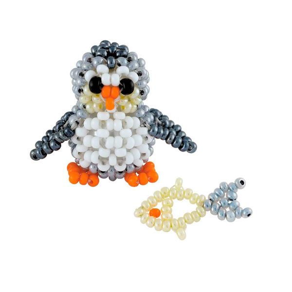 Набор для бисероплетения Риолис В187, Пингвиненок с рыбкой, 2.5х2.5х2 см